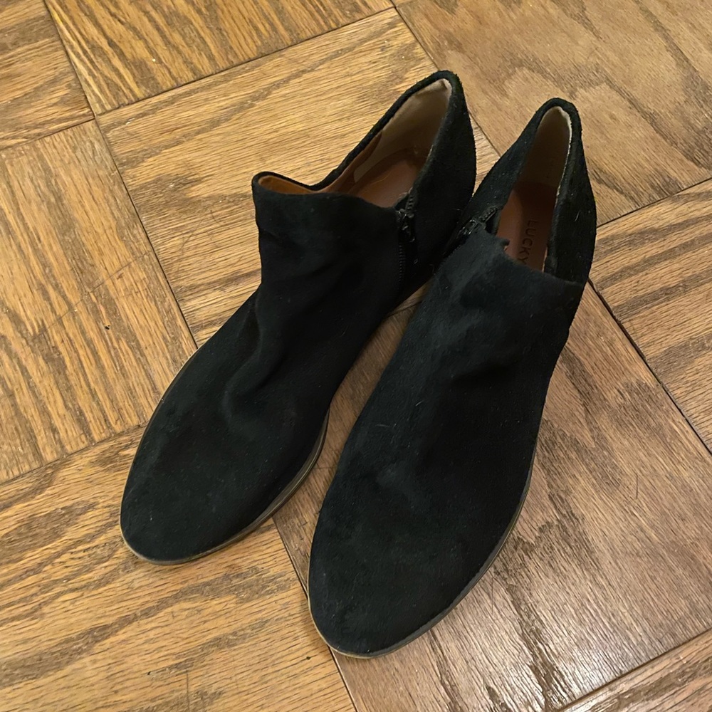 Lucky Brand black suede booties
